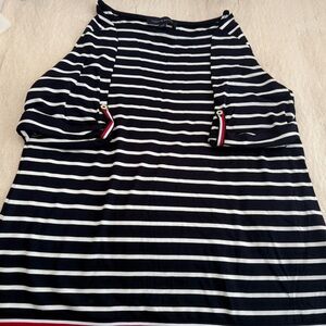 Tommy Hilfiger Navy and White Striped Shirt